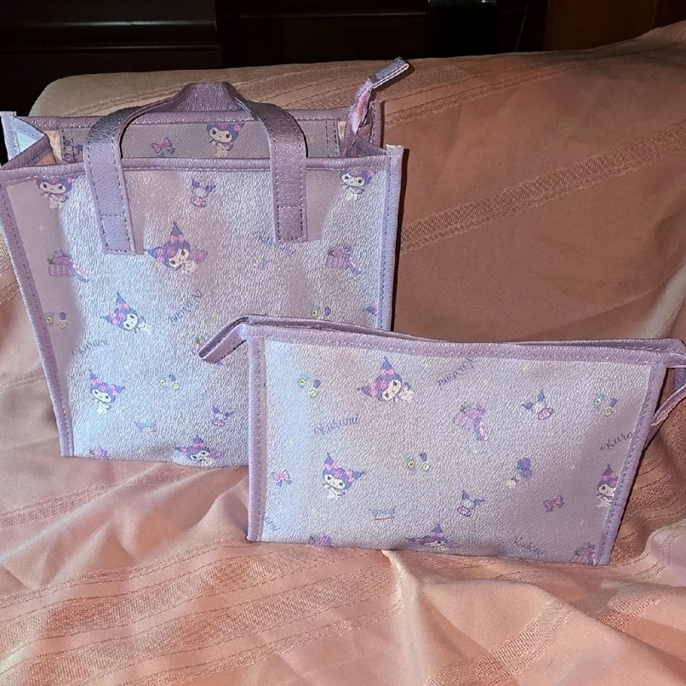 Kuromi Lavender Tote and Pouch Set